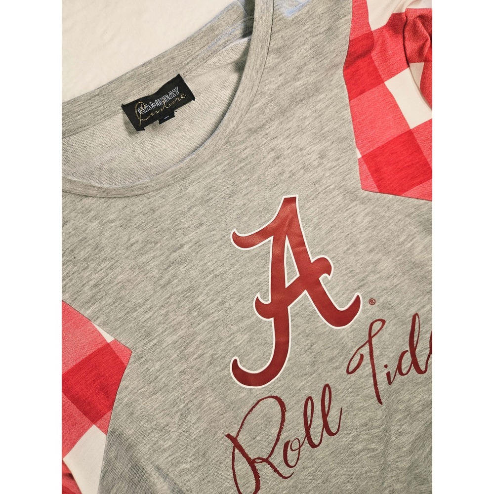 Gameday Couture Alabama Crimson Tide Roll Tide Plaid 3/4 Sleeve Tunic Top Small - Picture 8 of 10